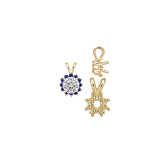 Round Cluster Pendants (8-12 Side Stones | 3.00 mm - 8.00 mm)