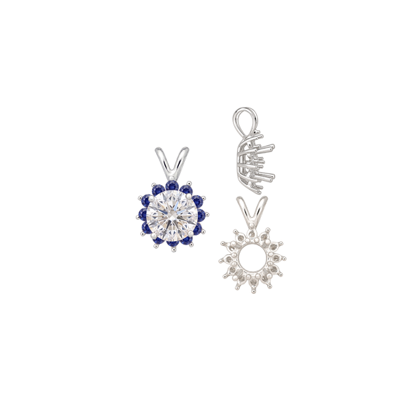 Round Cluster Pendants (8-12 Side Stones | 3.00 mm - 8.00 mm)