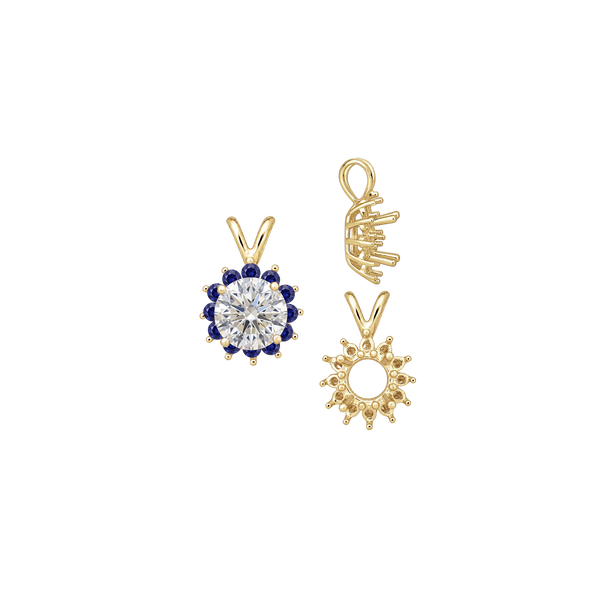 Round Cluster Pendants (8-12 Side Stones | 3.00 mm - 8.00 mm)