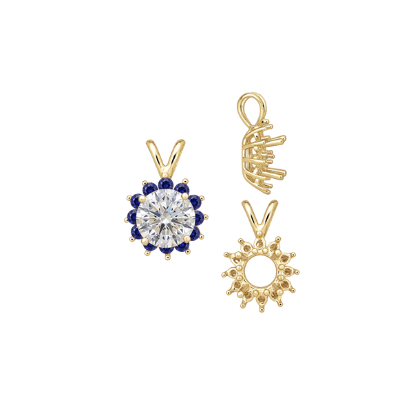 Round Cluster Pendants (8-12 Side Stones | 3.00 mm - 8.00 mm)