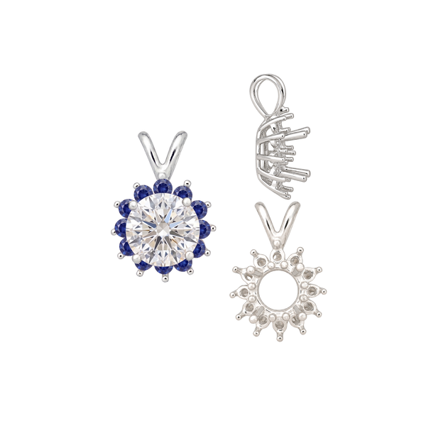 Round Cluster Pendants (8-12 Side Stones | 3.00 mm - 8.00 mm)