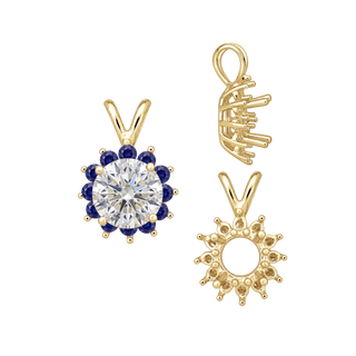 Round Cluster Pendants (8-12 Side Stones | 3.00 mm - 8.00 mm)