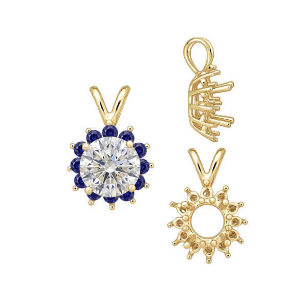Round Cluster Pendants (8-12 Side Stones | 3.00 mm - 8.00 mm)