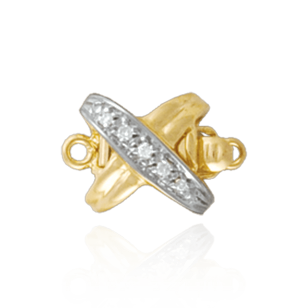 Pearl Clasps for Single Strand with Diamond Accents (11x10 mm)