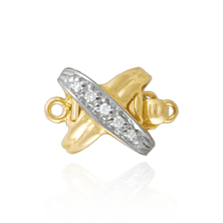 Pearl Clasps for Single Strand with Diamond Accents (11x10 mm)