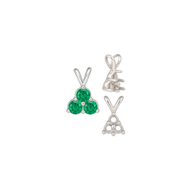 3 Stone Cluster Pendants (3 x 2.00 mm - 3 x 4.25 mm)