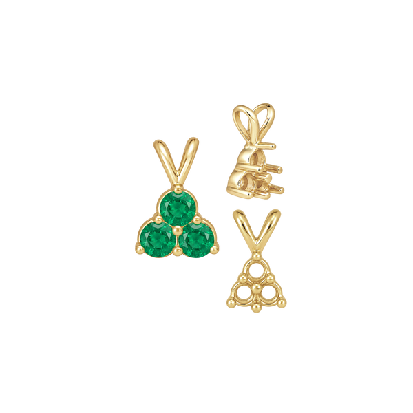 3 Stone Cluster Pendants (3 x 2.00 mm - 3 x 4.25 mm)