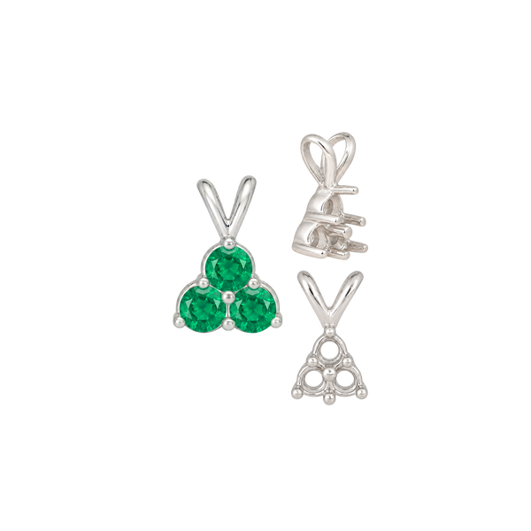 3 Stone Cluster Pendants (3 x 2.00 mm - 3 x 4.25 mm)