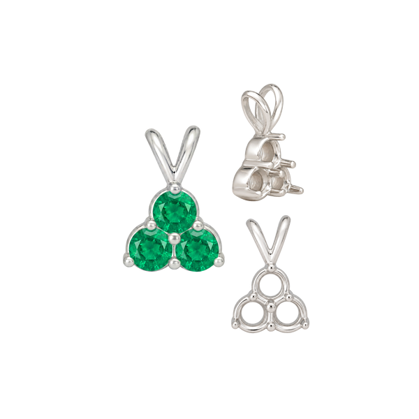 3 Stone Cluster Pendants (3 x 2.00 mm - 3 x 4.25 mm)