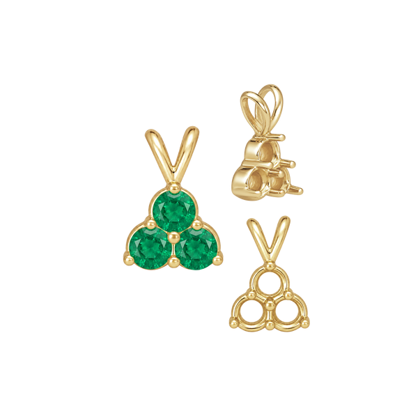 3 Stone Cluster Pendants (3 x 2.00 mm - 3 x 4.25 mm)