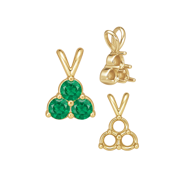 3 Stone Cluster Pendants (3 x 2.00 mm - 3 x 4.25 mm)