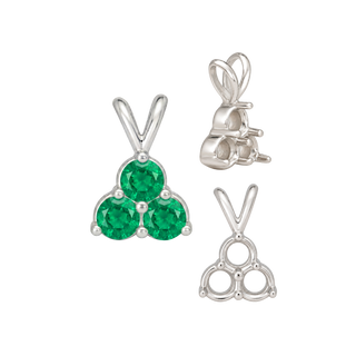 3 Stone Cluster Pendants (3 x 2.00 mm - 3 x 4.25 mm)