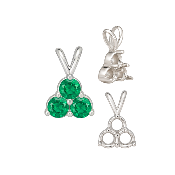 3 Stone Cluster Pendants (3 x 2.00 mm - 3 x 4.25 mm)