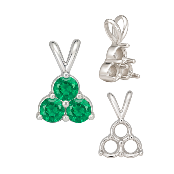 3 Stone Cluster Pendants (3 x 2.00 mm - 3 x 4.25 mm)