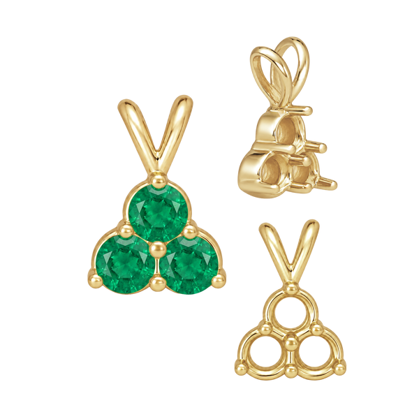 3 Stone Cluster Pendants (3 x 2.00 mm - 3 x 4.25 mm)