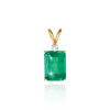 Emerald Shape Four Prong Double Wire Pendants With 1 Accent in 14K Gold (6.00 x 4.00 mm - 14.00 x 10.00 mm)