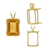 Emerald Shape Four Prong Double Wire Pendants in 14K Gold (4.00 x 3.00 mm - 30.00 x 20.00 mm)
