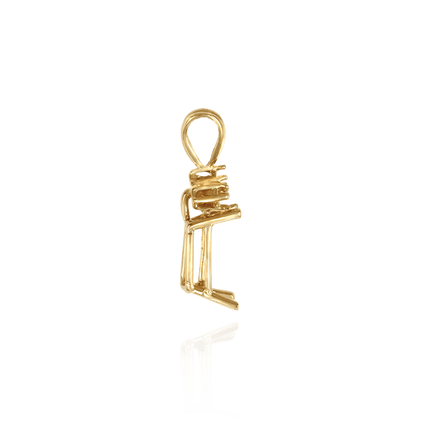 Emerald Shape Four Prong Double Wire Pendants With 3 Accents in 14K Gold (6.00 x 4.00 mm - 14.00 x 10.00 mm)
