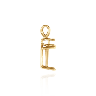Emerald Shape Four Prong Double Wire Heavy Pendants With 1 Accent in 14K Gold (3.50 x 2.60 mm - 14.00 x 11.50 mm)
