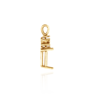 Emerald Shape Four Prong Double Wire Heavy Pendants With 3 Accents in 14K Gold (3.50 x 2.60 mm - 14.00 x 11.25 mm)