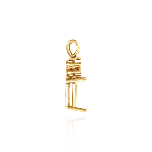 Emerald Shape Four Prong Double Wire Heavy Pendants With 3 Accents in 14K Gold (3.50 x 2.60 mm - 14.00 x 11.25 mm)