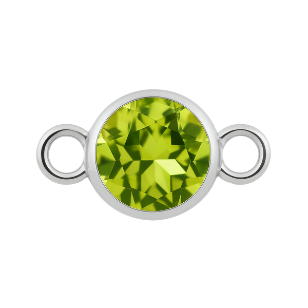 Diamond or Gemstone Bezel Bracelet/Necklace Charm in 14K White Gold