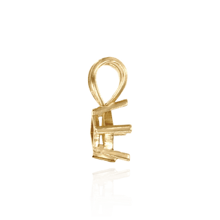 Square Four Prong Double Flat Wire Pendants in 14K Gold (3.00 mm - 5.00 mm)