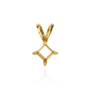 Square Four Prong Double Flat Wire Pendants in 14K Gold (3.00 mm - 5.00 mm)