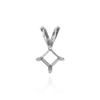 Square Four Prong Double Flat Wire Pendants in 14K Gold (3.00 mm - 5.00 mm)