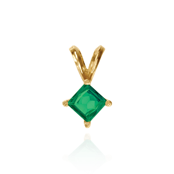 Square Four Prong Double Flat Wire Pendants in 14K Gold (3.00 mm - 5.00 mm)