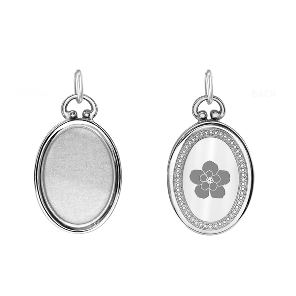 Oval Half Locket in Sterling Silver with Optional Engraving (30 x 16 mm)