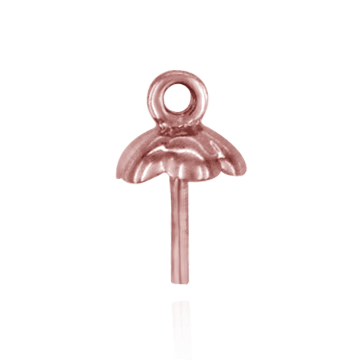 Pearl Cap Dangle Drops with Flower Design (5.00 mm Cup)