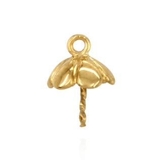 Pearl Cap Dangle Drops with Flower Design (8.00 mm Cup)