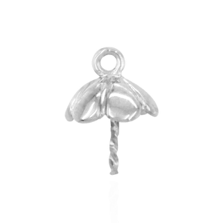 Pearl Cap Dangle Drops with Flower Design (8.00 mm Cup)