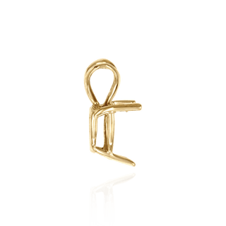 Heart Shape Four Prong Double Wire Pendants in 14K Gold (3.00 x 3.00 mm - 10.00 x 8.00 mm)