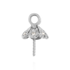 Pearl Cap Dangle Drops with Diamonds (7.00 mm Cup)