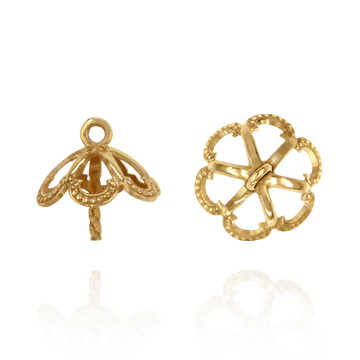 Pearl Cap Dangle Drops with Filigree (8.00 mm Cup)