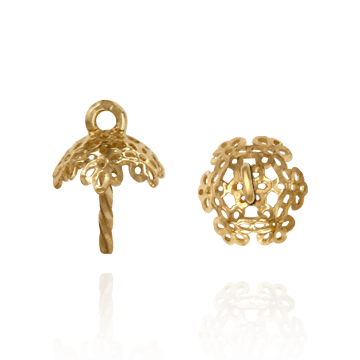 Pearl Cap Dangle Drops with Filigree and Peg (6.00 mm - 8.50 mm Cup)