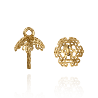 Pearl Cap Dangle Drops with Filigree and Peg (6.00 mm - 8.50 mm Cup)