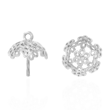 Pearl Cap Dangle Drops with Filigree and Peg (6.00 mm - 8.50 mm Cup)