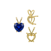 Heart Shape Four Prong Double Wire Pendants in 14K Gold (3.00 x 3.00 mm - 10.00 x 8.00 mm)