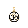 Sterling Silver Hindu Om Pendant with Black Enamel (30 x 22 mm)