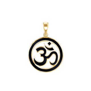 14k Gold Hindu Om Pendant (30 x 22 mm)