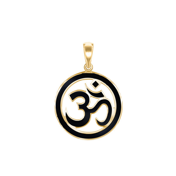 14k Gold Hindu Om Pendant (30 x 22 mm)