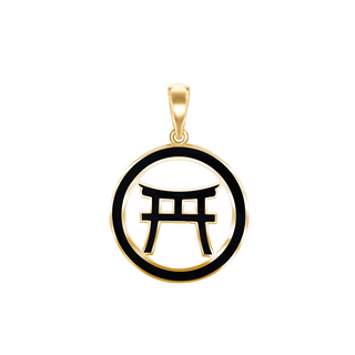 14K Gold Torii Gate Pendant (30 x 22 mm)