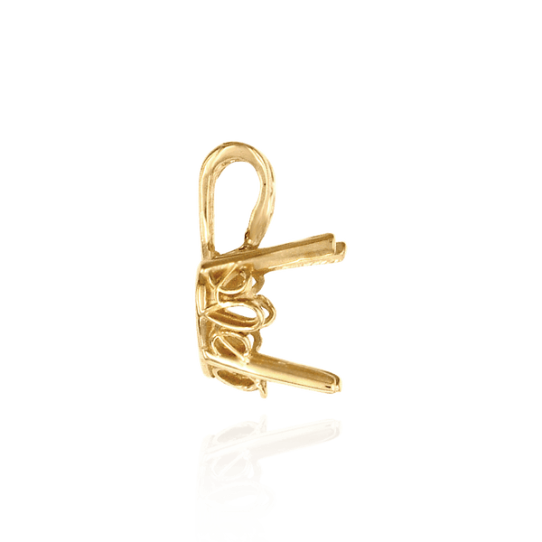 Heart Shape Four Prong Filigree Pendants in 14K Gold (4.00 x 4.00 mm - 20.00 x 20.00 mm)