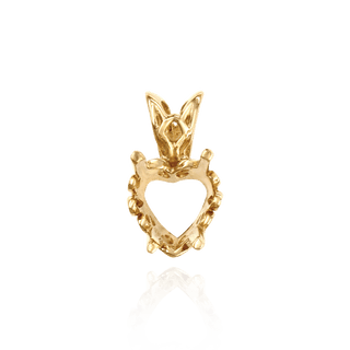 Heart Shape Four Prong Filigree Pendants in 14K Gold (4.00 x 4.00 mm - 20.00 x 20.00 mm)