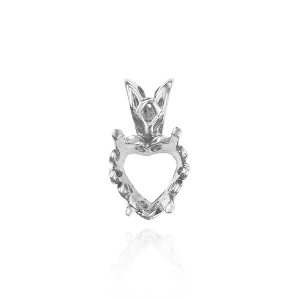 Heart Shape Four Prong Filigree Pendants in 14K Gold (4.00 x 4.00 mm - 20.00 x 20.00 mm)
