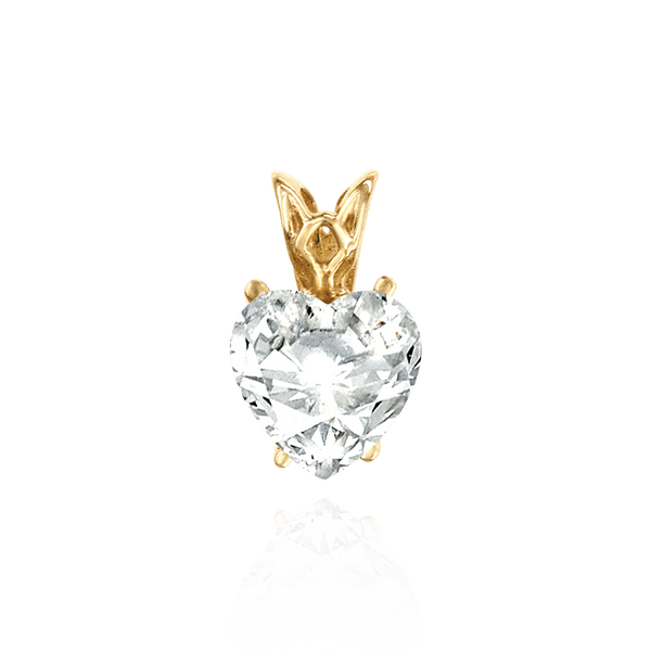 Heart Shape Four Prong Filigree Pendants in 14K Gold (4.00 x 4.00 mm - 20.00 x 20.00 mm)