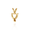 Heart Shape V-End Double Wire Pendants in 14K Gold (3.00 x 3.00 mm - 10.00 x 8.00 mm)